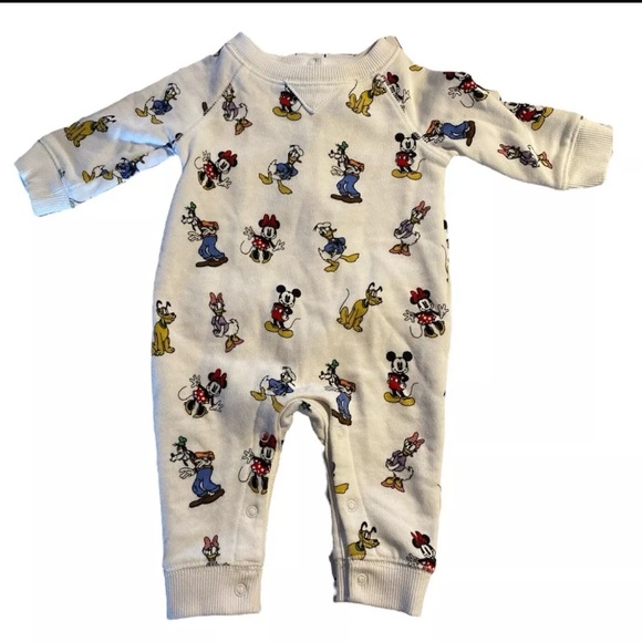 Janie and Jack X Disney Unisex Mickey & Friends French Terry Romper 0-3 months - Picture 1 of 7